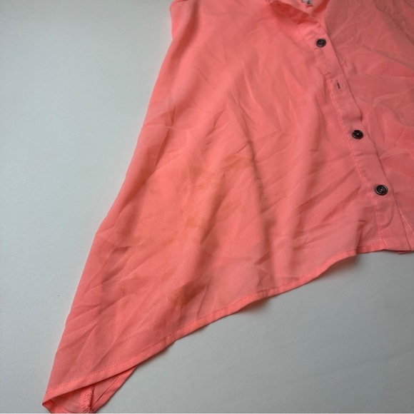 Studio Y Tank Top Womens Small Button Front Sleeveless Criss Cross Back Flowy - Picture 5 of 11